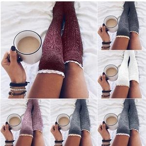 Lace Trim Over the Knee Tights